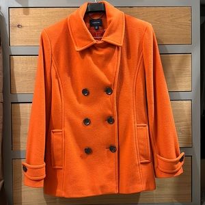Land’s End Orange Wool Peacoat Jacket 16W